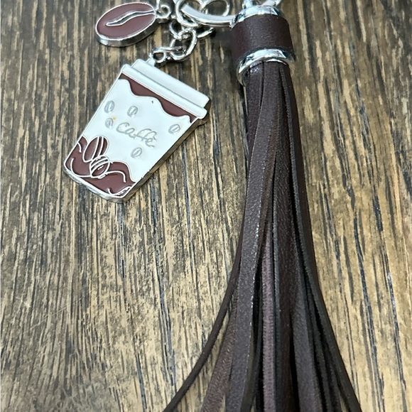 Accessories - Brown Coffee Cup Keychain Tassel